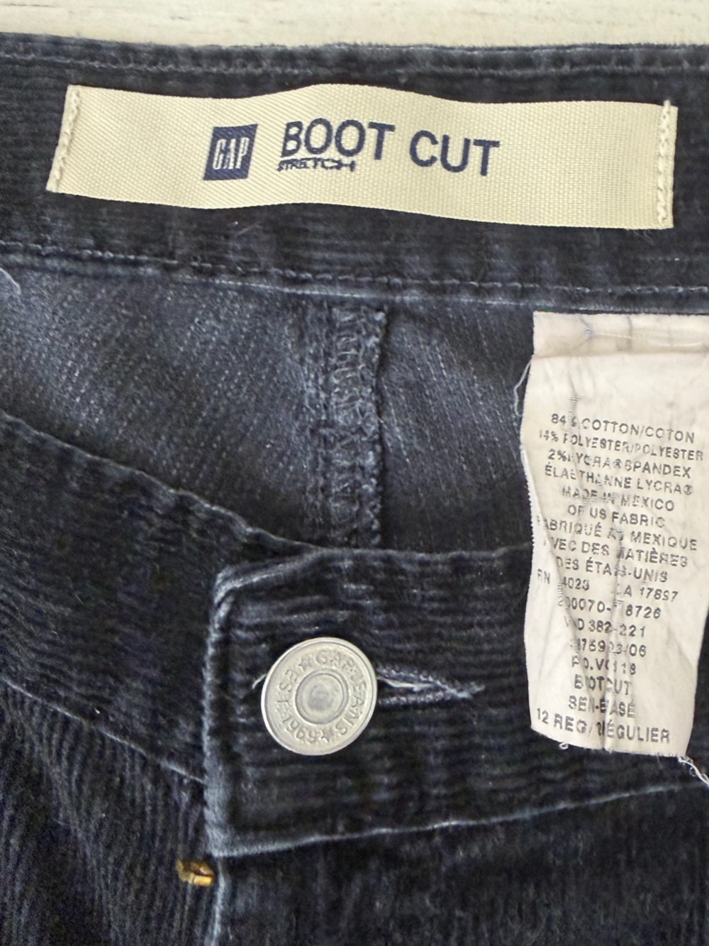GAP Black Corduroy Boot Cut Pants - Picture 3 of 3